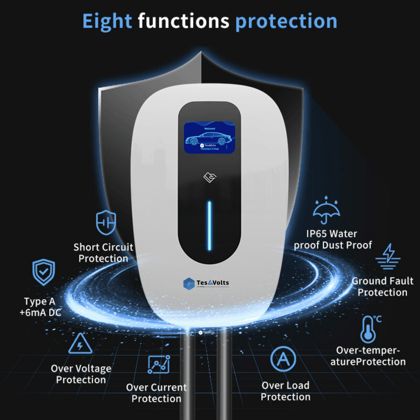 Teslavolts - Zap1 11kW AC Type 2 Home EV Charger